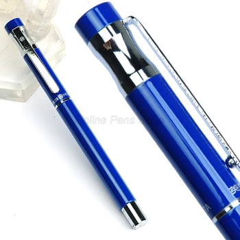 1 БР Hero 3266 Метална Тънка Синя Писалка с нанасянето на мастила на 360 градуса, Тънка писалка Със сребърен цвят, Офис Училищен инструмент за писане, Аксесоар за химикалки