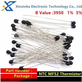 10ШТ Термистор НПМ Терморезистор MF52 B Стойност: 3950 1% 1K 5K 10K 50K 100K НПМ-MF52AT B3950