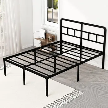 18-инчов пълен размер рамка на легло с таблата, пружини не са необходими, с метална пръчка, сверхпрочный метална рамка легла queen платформа