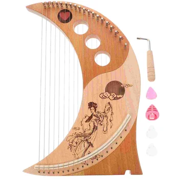 19-Тонная Лира, Арфа в древен стил, Музикален инструмент от масивно дърво, Ръчни ретро Детски инструменти