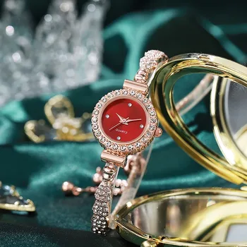 2023 Нов луксозен Дамски часовник гривна Гривни Часовници с диаманти Моден кварцов часовник с безплатна доставка Montres Femmes
