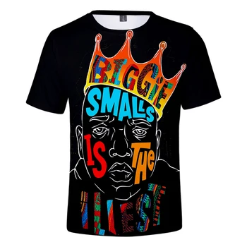 2023 Нова Мъжка тениска Notorious Б. I. G., Тениска Оверсайз, Мъжки/дамски Блузи С къс ръкав, Модни Лятна Тениска с 3D Принтом Biggie Smalls