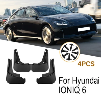 4 бр. Черни калници от ABS-пластмаса, калници за автомобилни гуми, калници, подходящ за Hyundai Ioniq 6 2022 + Тежкотоварни автомобили външни детайли