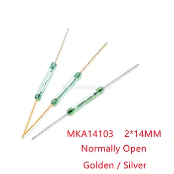 5 бр./лот Рийд MKA14103 Нормално Отворен 2*14 мм Златен/Сребърен MKA-14103 Ключове на Магнитната индукция