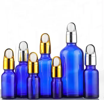 5ml10ml15ml20ml30ml50ml100ml синя стъклена бутилка с капачка-капкомер проба етерично масло тонер овлажняващ лосион емулсия козметична опаковка