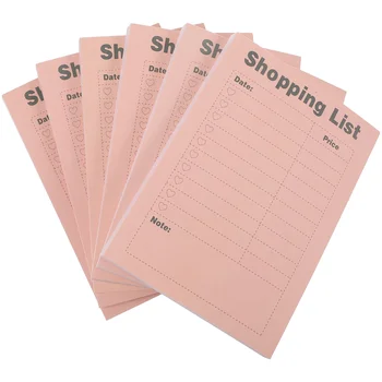 6 преносими бележник със списък за пазаруване за седмица, бележник за планиране на покупките, бележник със списък за пазаруване