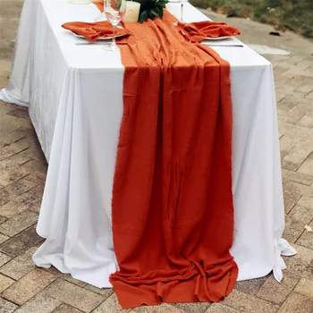 60X180 СМ. Нагънат марля покривки за маса, Марлевая сирене покривка, тканевое декорация на масата за хранене, за сватба, коледа душ за младоженци
