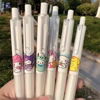6psc Sanrio Kuromi Hello Kitty Cinnamoroll Pochacco 0,5 мм Гел Химикалки За Момичета Канцелярская Дръжка Kawaii Студентски Принадлежности, Детски Играчки, Подаръци