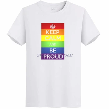 ?Be Proud Gay Pride Класически графични тениски с къс ръкав, тениски, потници Harajuku, Лятна тениска с кръгло деколте, мъжки дрехи