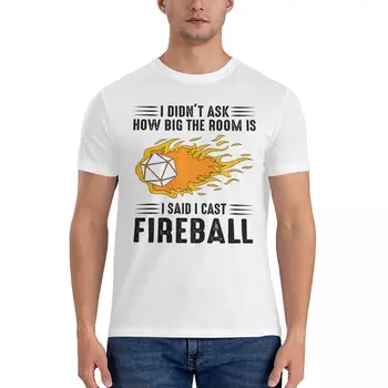 I Cast Fireball Wizard Sorcerer DM TTRPG Тениска за Мъже от 100% Памук, С чувство за Хумор, Тениски С Кръгло деколте, Тениски DND, Дрехи с къс ръкав