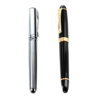 Jinhao 1 бр. писалка 450 Черно с широк златен писалка и 1 бр. X750 Класическа писалка от сребро Ct, гладка дръжка за писане