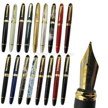 Jinhao X450 Златен скоба 18 кг 0,5 мм, Средния връх на Писалка фонтан Цельнометаллическая Многоцветен писалка за писане с мастило по избор