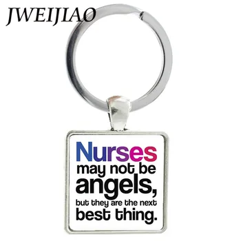 JWEIJIAO Custom Nurses Key Ring Най-Забавен Ключодържател За Студенти-медицински Сестри Благодаря на медицинските СЕСТРИ, Които Слушат Със Състрадание, пощенска Картичка За Ключове Jewelry DO54