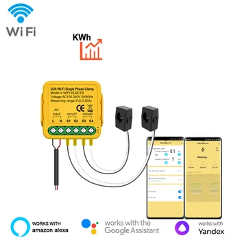 Lonsonho Sasha Smart Wi-Fi Phase Технологична Модул на потреблението на енергия Реле за Устройство на Слънчевата Енергия Max 80A Алекса Google Home Alice