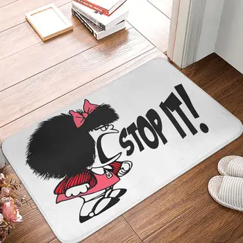 Mafalda Quino Забавна манга Кухненски нескользящий килим Stop It Подложка за спални Добре Дошли Подложка за домашен интериор Мат
