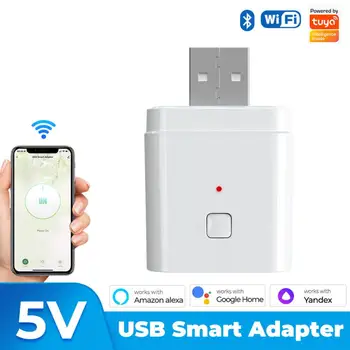 Sasha Smart WiFi Micro USB адаптер Прекъсвач 5 В Мини USB захранващ адаптер Smart Life Control Работи с Alexa, Google, Yandex Алис