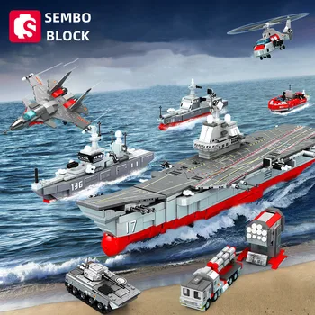 SEMBO BLOCK модел на самолетоносач робот трансформатор военна колекция бижута детска игра направи си САМ сглобяване на играчки за момчето в подарък