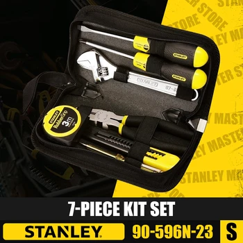 STANLEY 90-596N-23 Набор от 7 теми, комплекти ръчни инструменти, Отвертка, гаечен ключ, Клещи, от стоманена тел, нож от майстор, отвертка