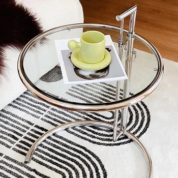 Австралийски разтегателен Mesa Latera, модерна стоманена масичка за кафе, домашен приставной маса, кръгла маса, прозрачна маса, средновековна подемни стъкло,