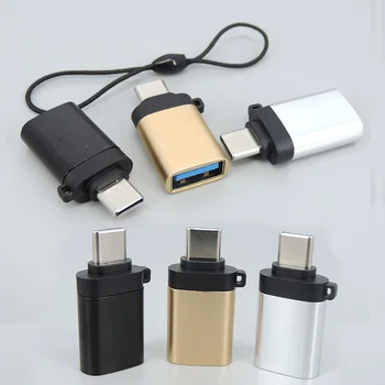 Адаптер USB 3.0 Type-C OTG Type C Конвертор USB C между мъжете и USB-жени с извънбордов веревочным пръстен конектор USBC OTG H2