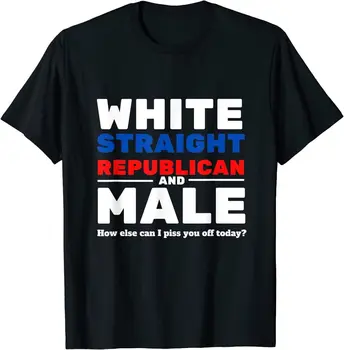 Бяла директен републиканската мъжка риза - забавно страхотна тениска за мъже