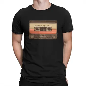 Галактическата саундтрак, Незаменим мъжки t-shirt, Граммофонная плоча, върхове с кръгло деколте, тъканно тениска, Забавна идея за подарък на по-високо качество