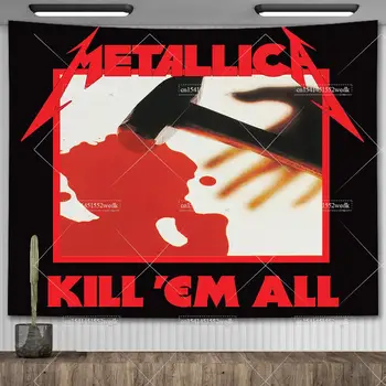Група M Metallica Гобеленовый Декор На Стените Плакати Музикален Албум На Хипи Гоблен Естетически Украса На Стаята Печатни Завеси За Дома