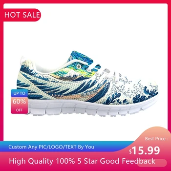 Дамски маратонки на равна подметка с една вълнообразна 3D принтом, наградата на ежедневните мрежести обувки, Летни обувки, Пролетно обувки за момичета, индивидуален фигура