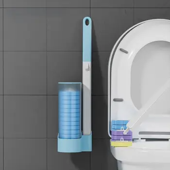 Еднократна система за почистване на тоалетната чиния, работа на смени наставка за тоалетна, монтиран на стената почистване инструмент с почистването течност