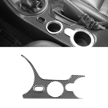 За Ford Mustang 2001-2004 LHD Смяна на покриване поставки за чаши след централната конзола на автомобила от мека въглеродни влакна Смяна на интериора