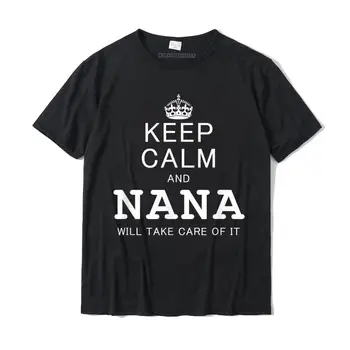 Запазете спокойствие, женска риза Nana, прилепнали блузи за фитнес, памучен тениска за студенти, семейство модерна Коледна тениска