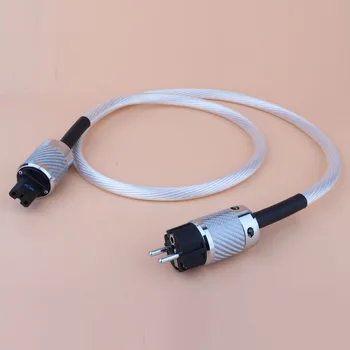 Захранващ кабел аудио Hifi с углеродным влакна, покрити с родий, штепсельная вилица за хранене на ЕС и конектор IEC изход кабел динамика