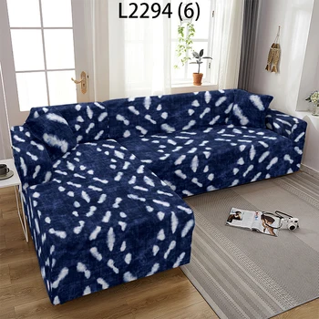 Защитно фолио за дивана със синьо мастило, жакард калъфи за мека мебел с твърда принтом за всекидневната, калъф за дивана, калъф за ъглов диван L-образна форма