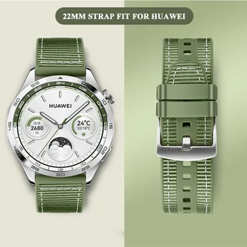 Каишка за Huawei Watch GT4 46 мм Гривна или 22 мм Кожена гривна за Huawei GT2 GT3 46 мм / GT 2Pro / Композитен Тъкани каишка за часовник