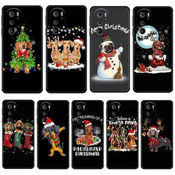 Калъф Merry Christmas Tree Dog За Motorola G60 G50 G30 G31 G22 G8 G9 Power Lite Plus Edge 20Lite 30Pro One Fusion Cover