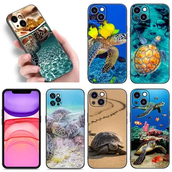 Калъф За Телефон Ocean Sea turtle За Apple iPhone 12 13 Mini 11 14 Pro XS Max 6S 6 7 8 Plus 5S X XR SE 2020 2022 Мек Черен Калъф от TPU