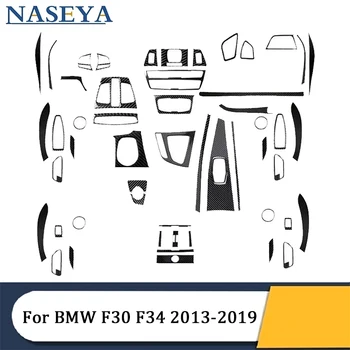 Карбон за BMW F30 F34 2013 2014 2015 2016 2017 2018 2019 Автомобил черно Различни детайли Етикети Декоративни Аксесоари за интериора