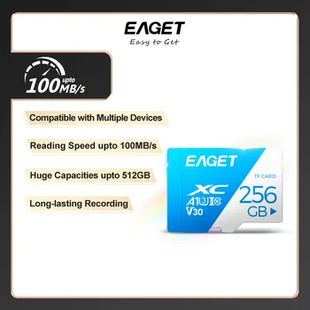 Карта памет Eaget T1 512 GB 256 GB 128 GB 32 GB Microsd TF SD-карта Class10 UHS-1 Flash-карта с памет 64 GB 32 GB Micro SD карта