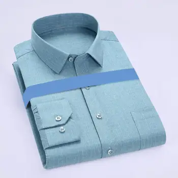 Класическа риза с копчета, Официална Риза За Бащата на Средна възраст, Официална Риза в Бизнес Стил Райе с Отложным яка за Мъже