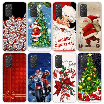 Коледен Подарък-Дядо Коледа Калъф За Телефон Xiaomi Redmi Note 12 11 10 11E Pro Plus 12S 11S 11T 10S 9 9S 8 8T 7 9T Прозрачен Мек T
