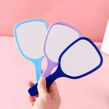 Корейската версия на мультяшного мини преносим огледала за грим с една дръжка, Сладко малко огледало за момичета, инструменти за грим