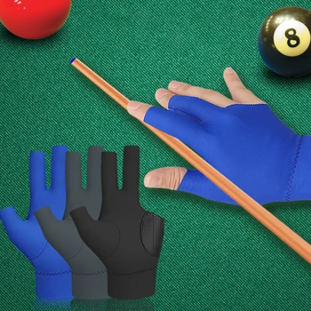Леки, дишащи высокоэластичные нескользящие ръкавици за игри с билярд и тенис на маса с три пръста и отворени пръсти за мъже и жени