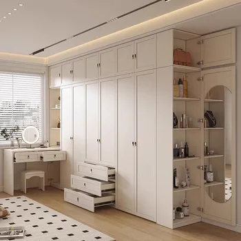 Луксозен Модерен closet, Wooden Многофункционален Портативен шкаф за съхранение на Неща Органайзер за спални Armario Para Ropa Мебели за стаята