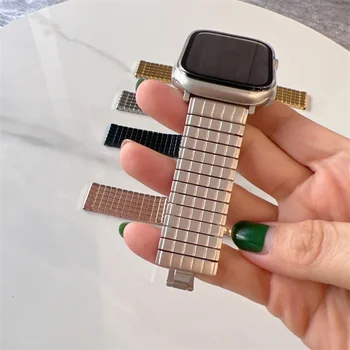 Луксозна каишка от неръждаема стомана за Apple Watch Ultra 2 49 мм Серия 9 8 7 45 мм 41 мм Метална Каишка за iWatch se 6 5 42 мм 44 мм 40 мм Гривна