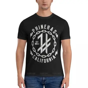 лятна мъжка тениска, черна мъжка тениска с логото на Phinehas - California, класическа тениска, мъжки високи тениски, забавни тениски