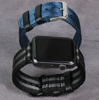 Мека Найлонова Каишка за Apple Watch 44 мм 42 мм 38 мм Гривна Iwatch Series 6 4 SE 3 Платно Каишка за Apple Watch Серия 5 40 мм Каишка
