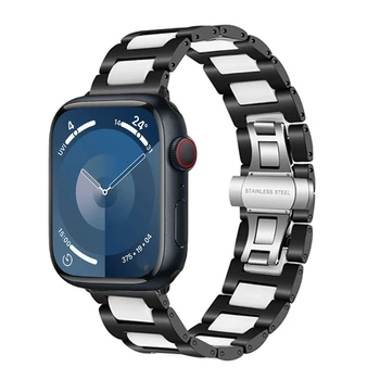 Металлокерамический каишка за часовник Apple watch 49 мм 45 мм 41 мм 44 мм 42 мм 40 мм взаимозаменяеми гривна за серия Ultra2 9 8 7 6 5 4 3 SE
