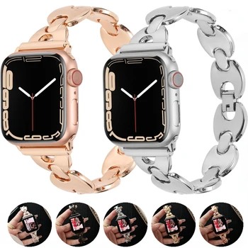 Метална гривна каишка за Apple watch 8 7 45 мм 41мм Ultra 49мм Watch гривна от неръждаема стомана За iwatch 6 5 4 SE 44mm 42мм 40 мм