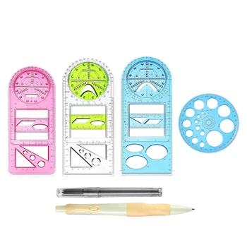 Многофункционална Линийка За чертане Геометрична Линия Инструмент за рисуване за ученици от начална Училищна офис