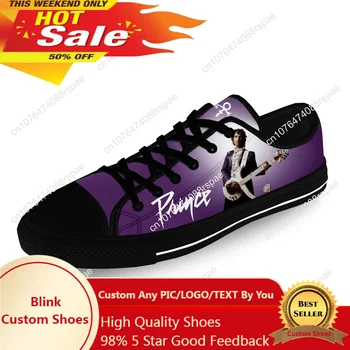 Музикален певец Принс Роджърс Нелсън Purple Rain Ежедневни плат с 3D принтом, парусиновая модни обувки с нисък покрив, мъжки и Женски дишащи обувки